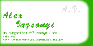 alex vazsonyi business card